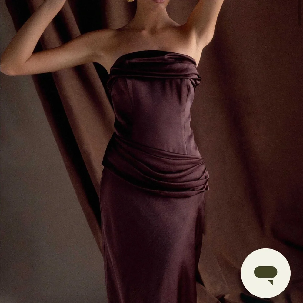Meshki Chocolate Jasmine Strapless Gown - Picture 5 of 16